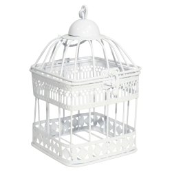 Dekoratīvs Būrītis 11x11x19cm, antīki balts