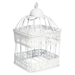 Dekoratīvs Būrītis 11x11x19cm, antīki balts