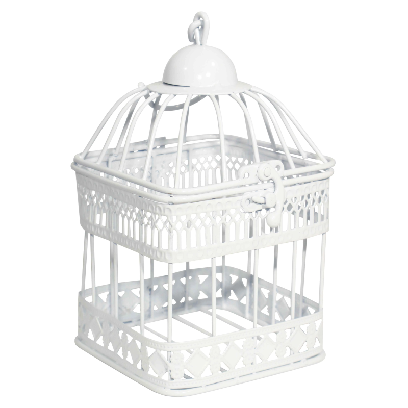 Dekoratīvs Būrītis 11x11x19cm, antīki balts