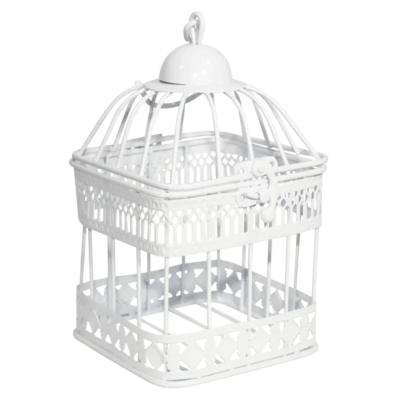 Dekoratīvs Būrītis 11x11x19cm, antīki balts