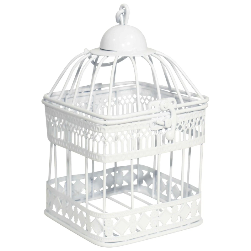 Dekoratīvs Būrītis 11x11x19cm, antīki balts