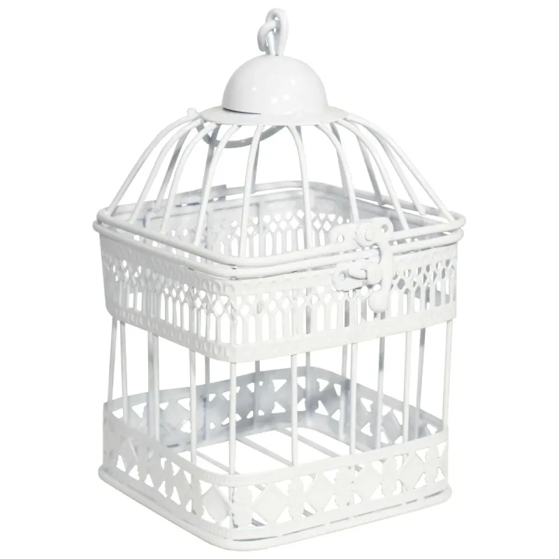 Dekoratīvs Būrītis 11x11x19cm, antīki balts