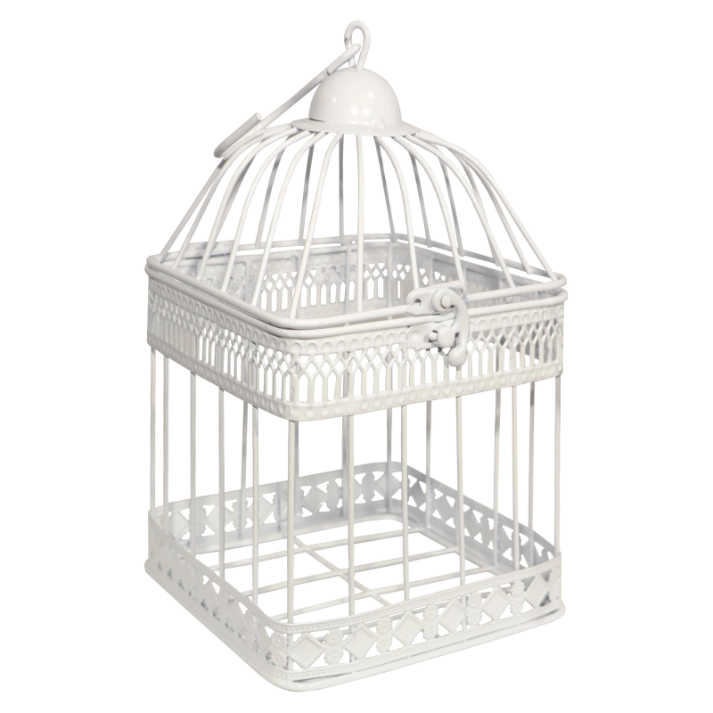 Dekoratīvs Būrītis 14x14x25cm, antīki balts