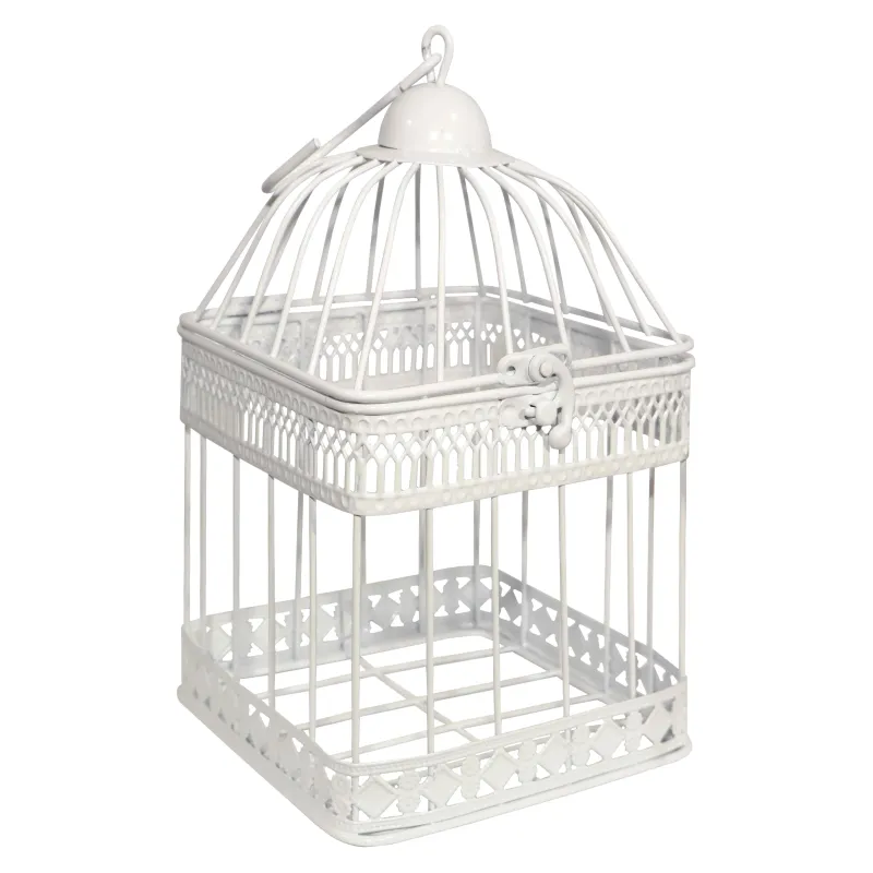 Dekoratīvs Būrītis 14x14x25cm, antīki balts