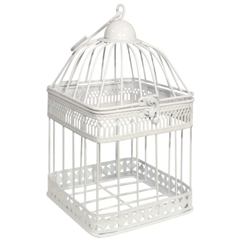 Dekoratīvs Būrītis 14x14x25cm, antīki balts