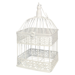 Dekoratīvs Būrītis 18x18x33cm, antīki balts