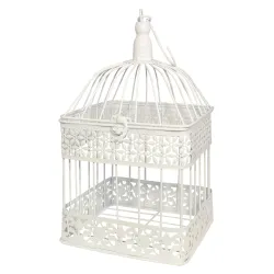 Dekoratīvs Būrītis 18x18x33cm, antīki balts