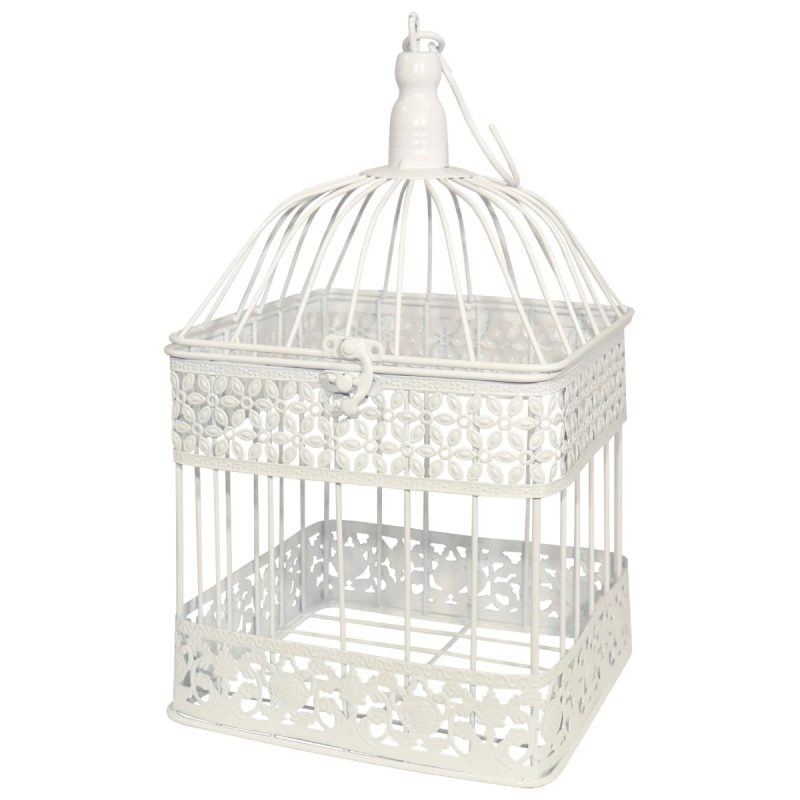 Dekoratīvs Būrītis 18x18x33cm, antīki balts