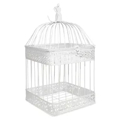 Dekoratīvs Būrītis 23x23x43cm, antīki balts