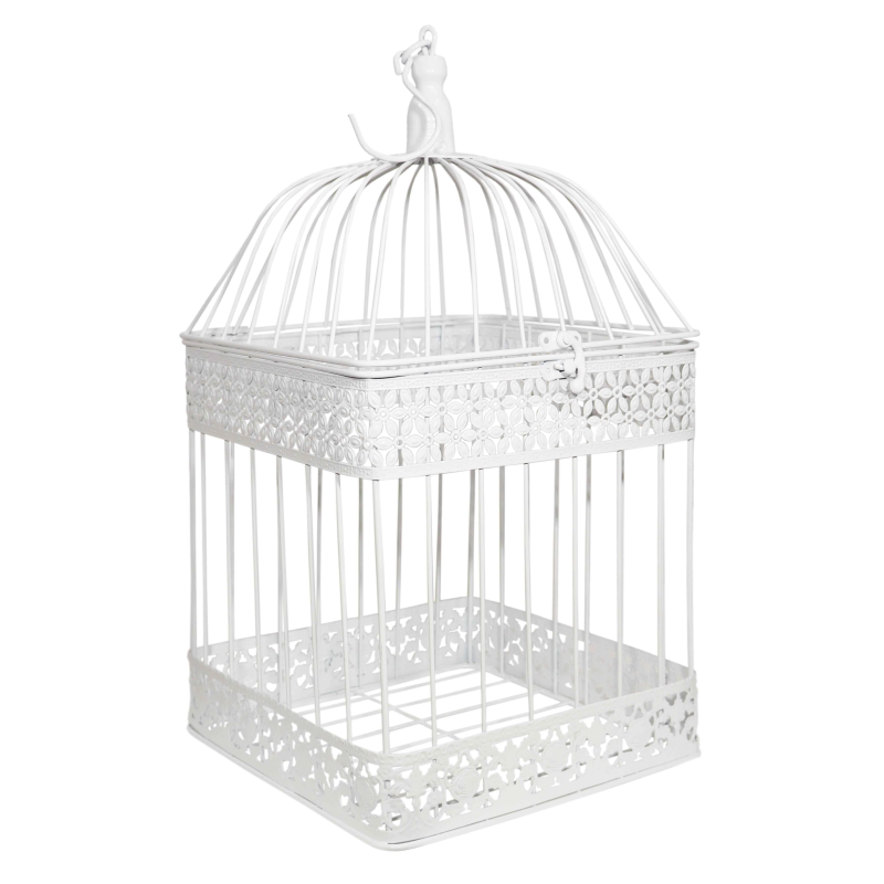 Dekoratīvs Būrītis 23x23x43cm, antīki balts