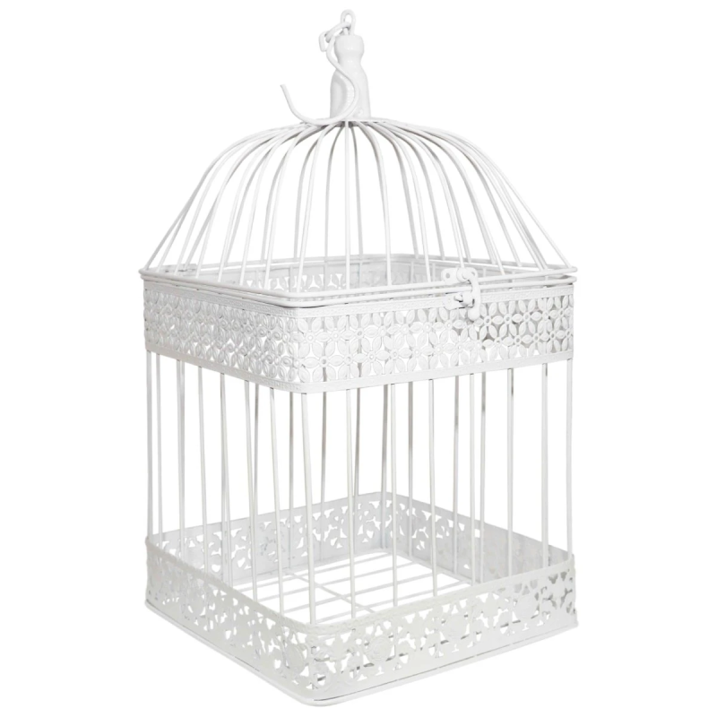 Dekoratīvs Būrītis 23x23x43cm, antīki balts