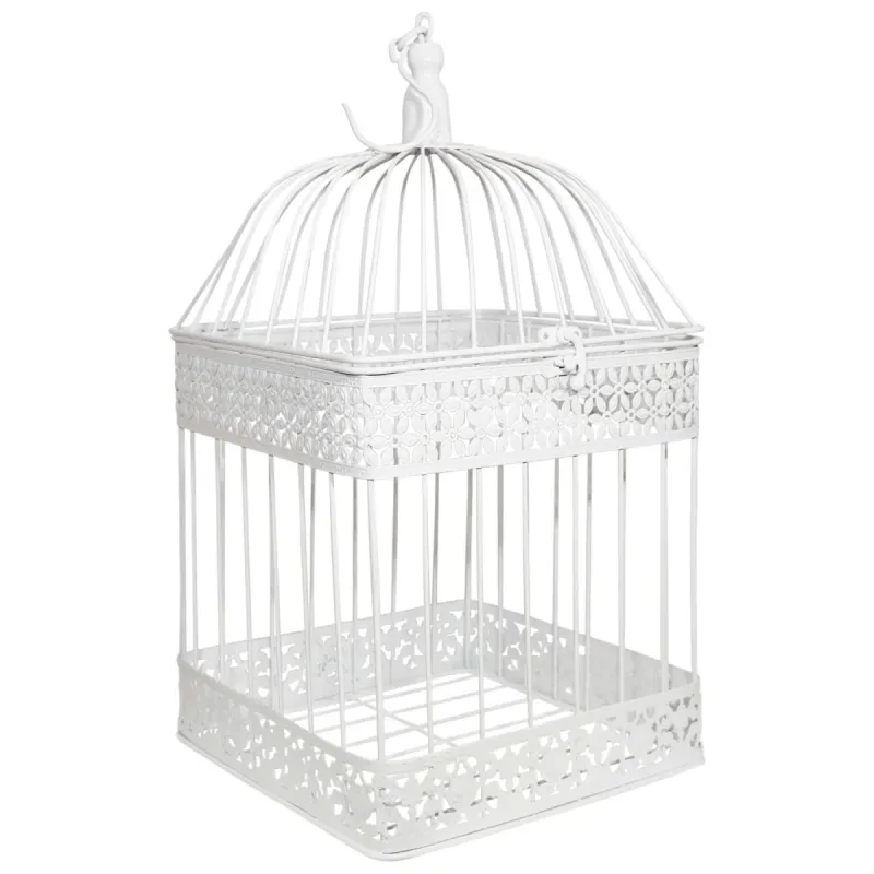 Dekoratīvs Būrītis 23x23x43cm, antīki balts