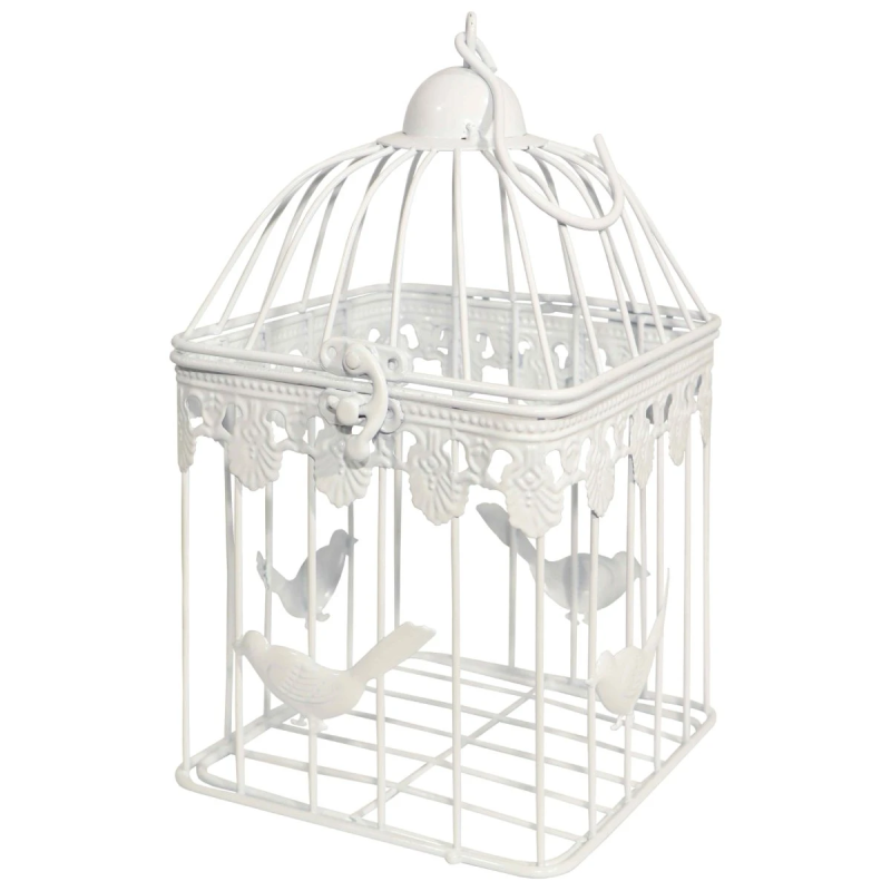 Dekoratīvs Būrītis 14x14x25cm, balts