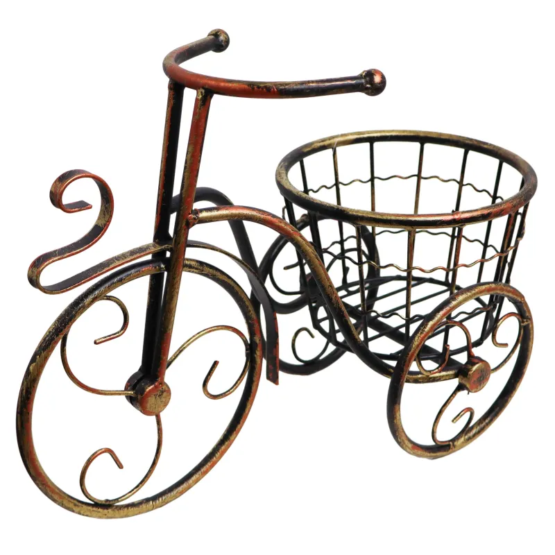 Puķu poda turētājs Velosipēds metāla 1-vietīgs 37x25cm, bron