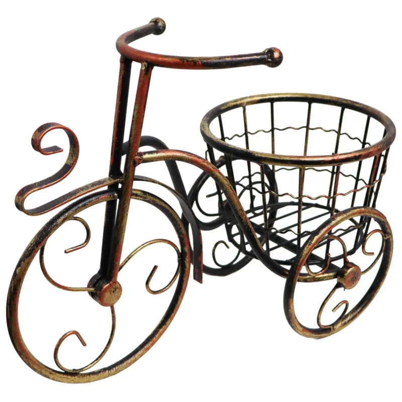 Puķu poda turētājs Velosipēds metāla 1-vietīgs 37x25cm, bron
