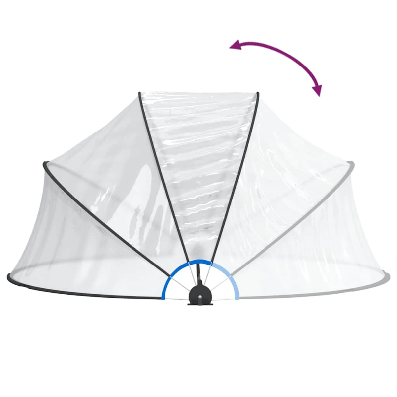 vidaXL baseina kupols, apaļš, 315x158 cm, PVC