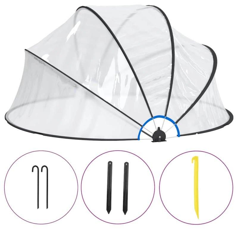 vidaXL baseina kupols, apaļš, 315x158 cm, PVC