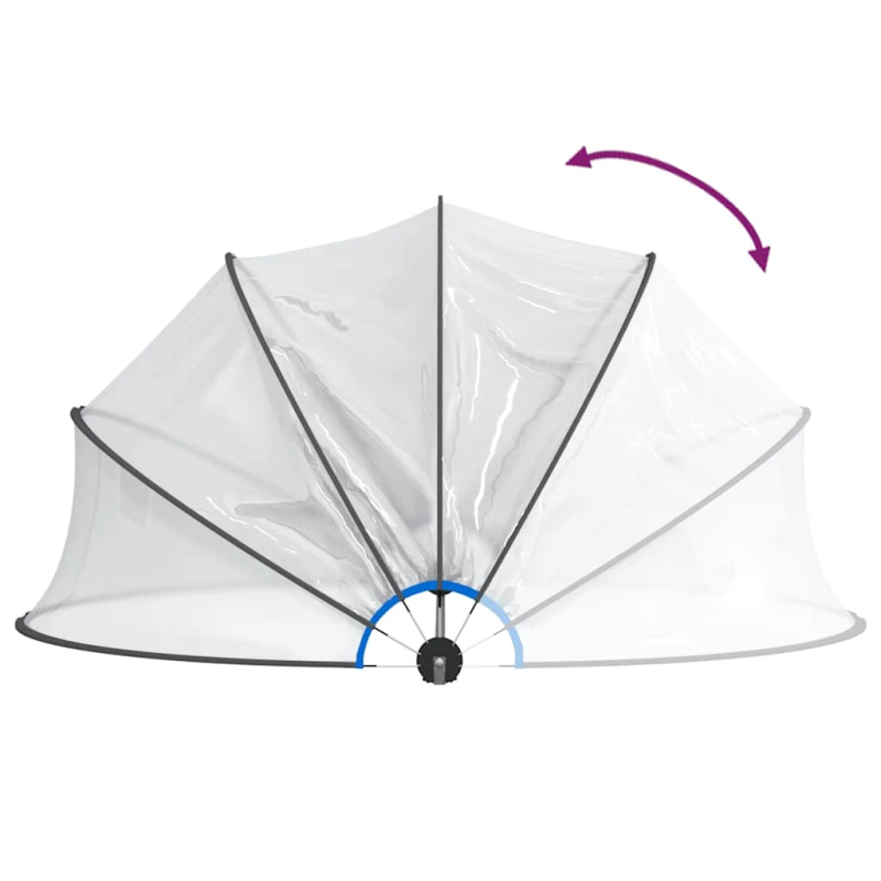 vidaXL baseina kupols, apaļš, 406x203 cm, PVC