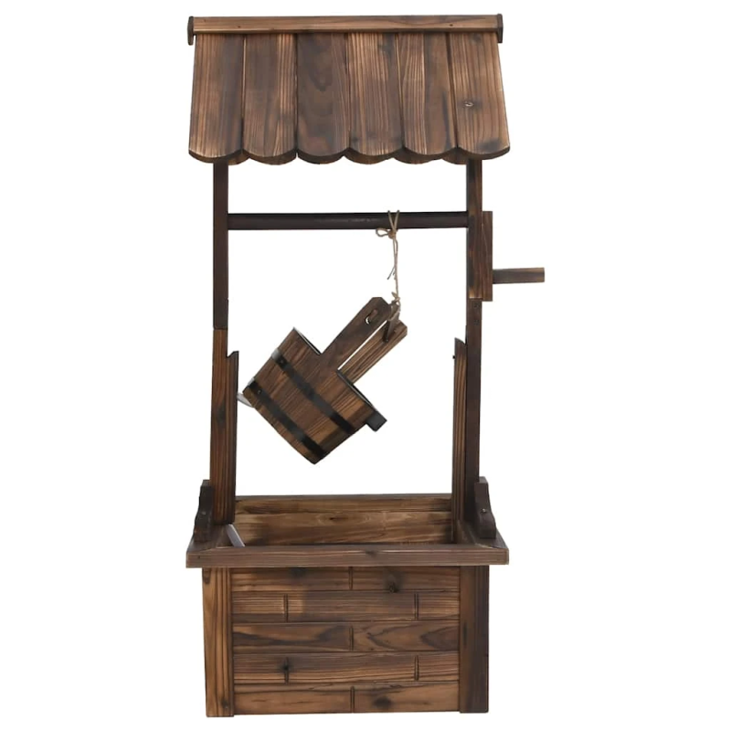 vidaXL akas formas strūklaka ar sūkni, 57x50x112 cm, egles masīvkoks