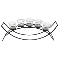 Svečturis metāla 5 svecītēm, melns