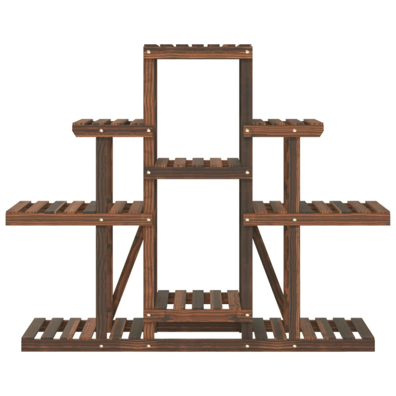 vidaXL puķu statīvs, 110x25x96 cm, egles masīvkoks