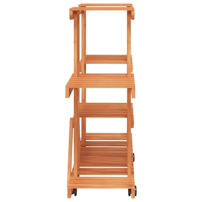 vidaXL puķu statīvs ar ritenīšiem, 110x25x78 cm , egles masīvkoks