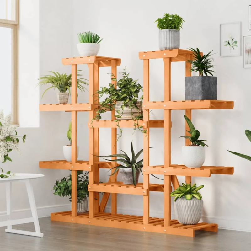 vidaXL puķu statīvs, 110x25x110,5 cm, egles masīvkoks