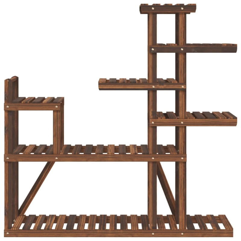 vidaXL puķu statīvs, 110x25x111 cm, egles masīvkoks