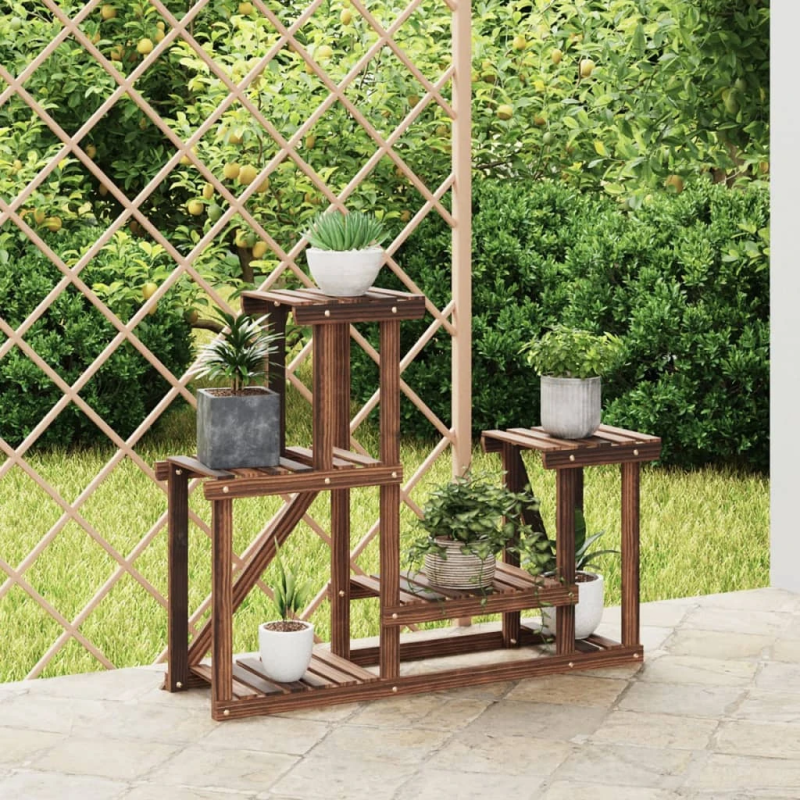 vidaXL puķu statīvs, 90x25x73,5 cm, egles masīvkoks