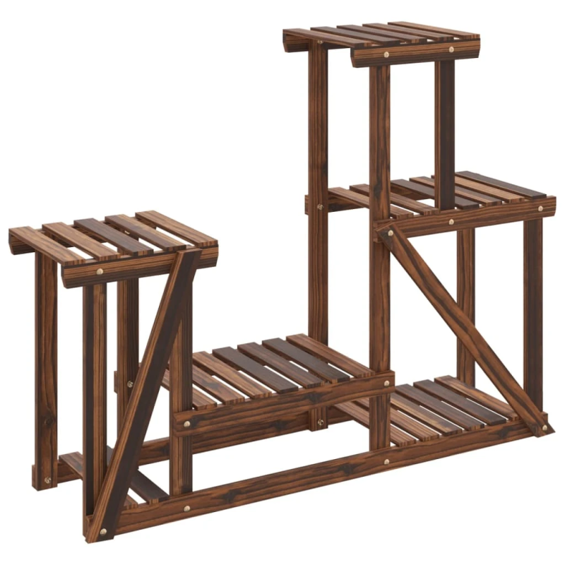 vidaXL puķu statīvs, 90x25x73,5 cm, egles masīvkoks