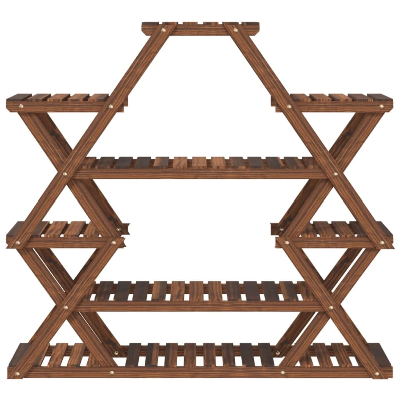 vidaXL puķu statīvs, 110x25x105 cm, egles masīvkoks