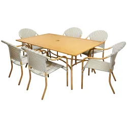 Dārza komplekts, galds ar 6 krēsliem