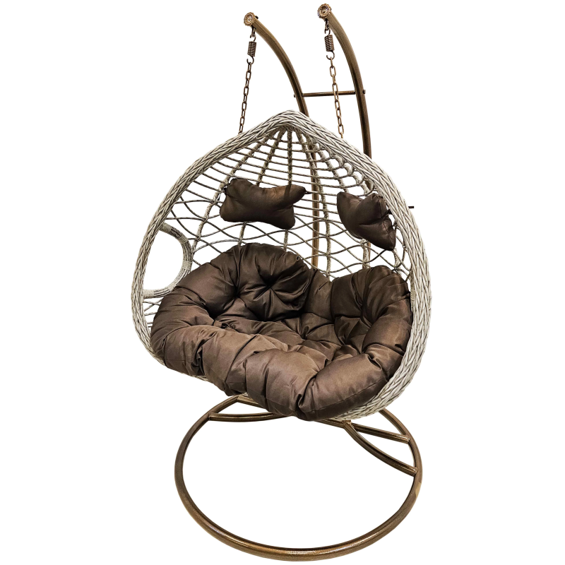 Šūpuļkrēsls dubultais ar spilvenu, max 300kg