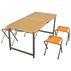 Kempinga komplekts, galds ar 4 krēsliem