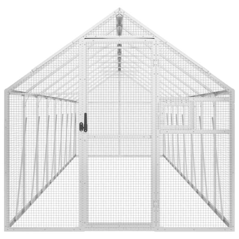 vidaXL putnu māja, sudraba krāsa, 1,79x8x1,85 m, alumīnijs