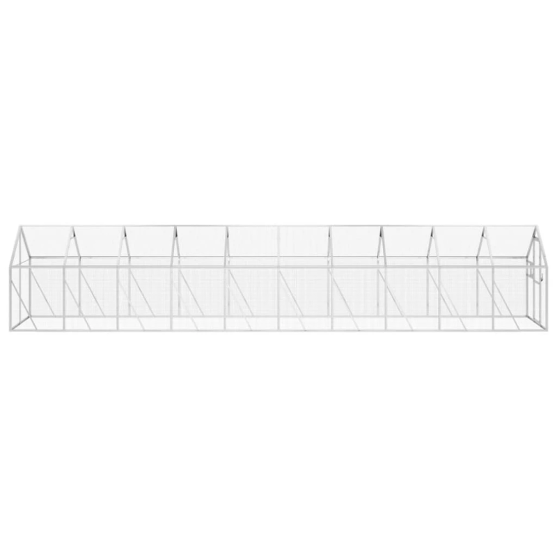 vidaXL putnu māja, sudraba krāsa, 1,79x10x1,85 m, alumīnijs