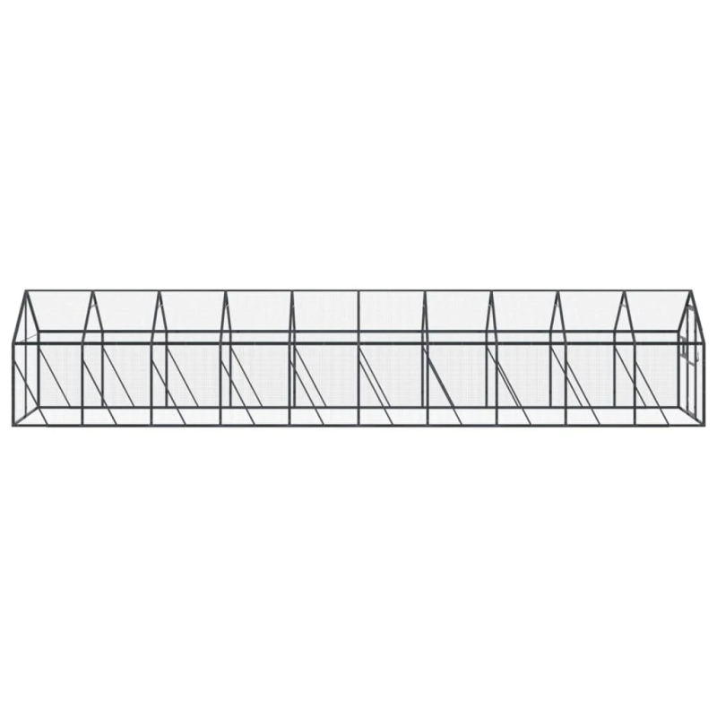 vidaXL putnu māja, pelēka, 1,79x10x1,85 m, alumīnijs