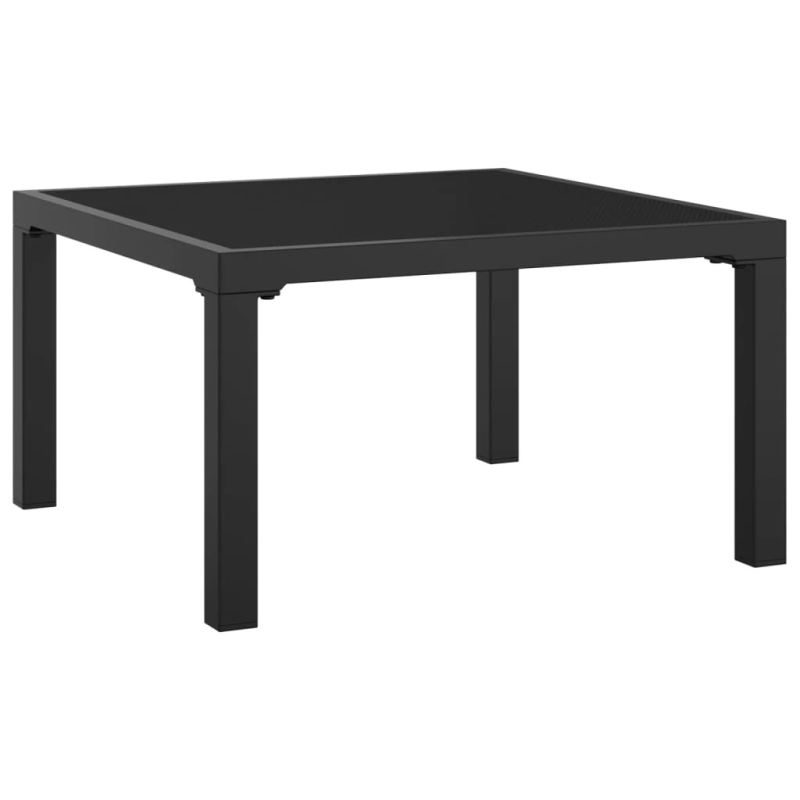 vidaXL dārza kāju soliņš ar matraci, melns, pelēks, PE rotangpalma