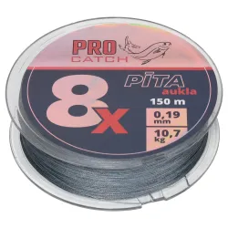 Pītā aukla Pro Catch X8 0.19mm 150m pelēka