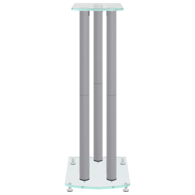 vidaXL skaļruņu statīvi, 2 gab., rūdīts stikls, 3 balsti, sudrabaini