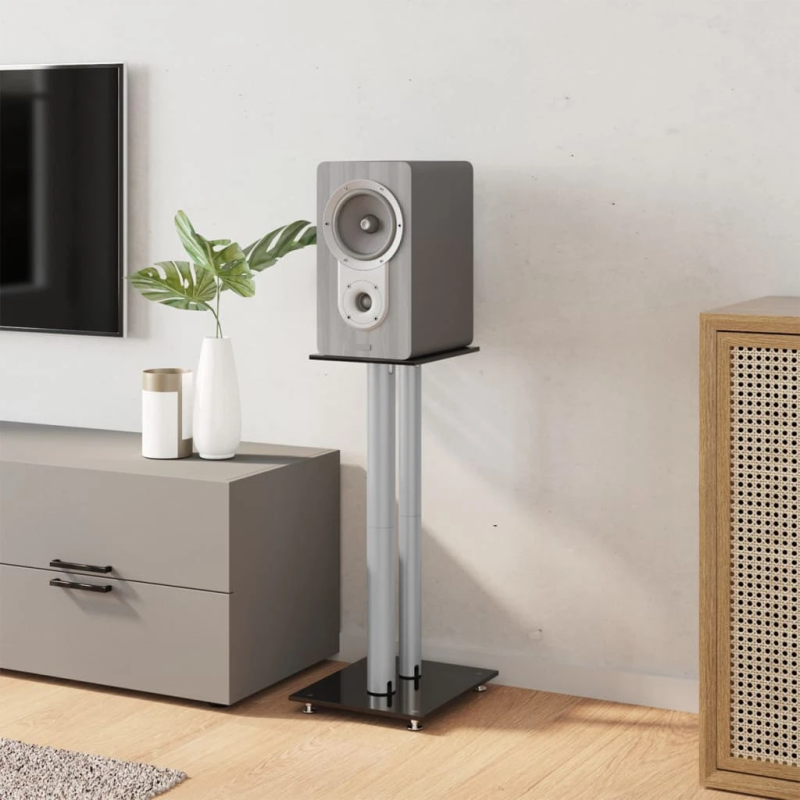 vidaXL skaļruņu statīvi, 2 gab., rūdīts stikls, 2 balsti