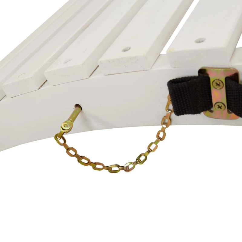 vidaXL sauļošanās zvilnis, balts, 184x55x64 cm, akācijas koks