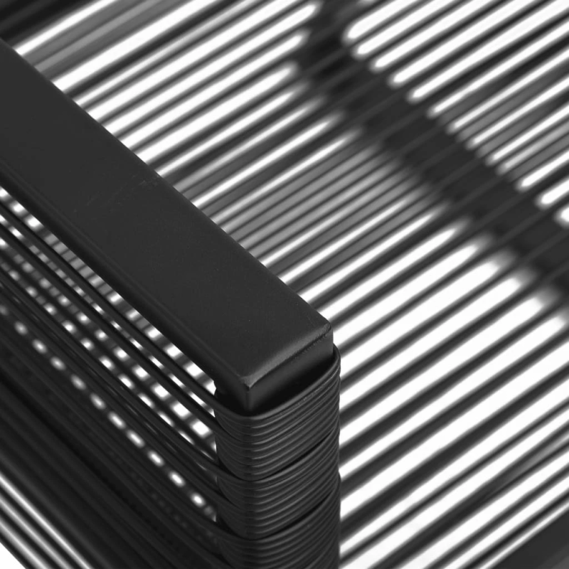 vidaXL 5-daļīgs dārza mēbeļu komplekts, melns, PVC rotangpalma