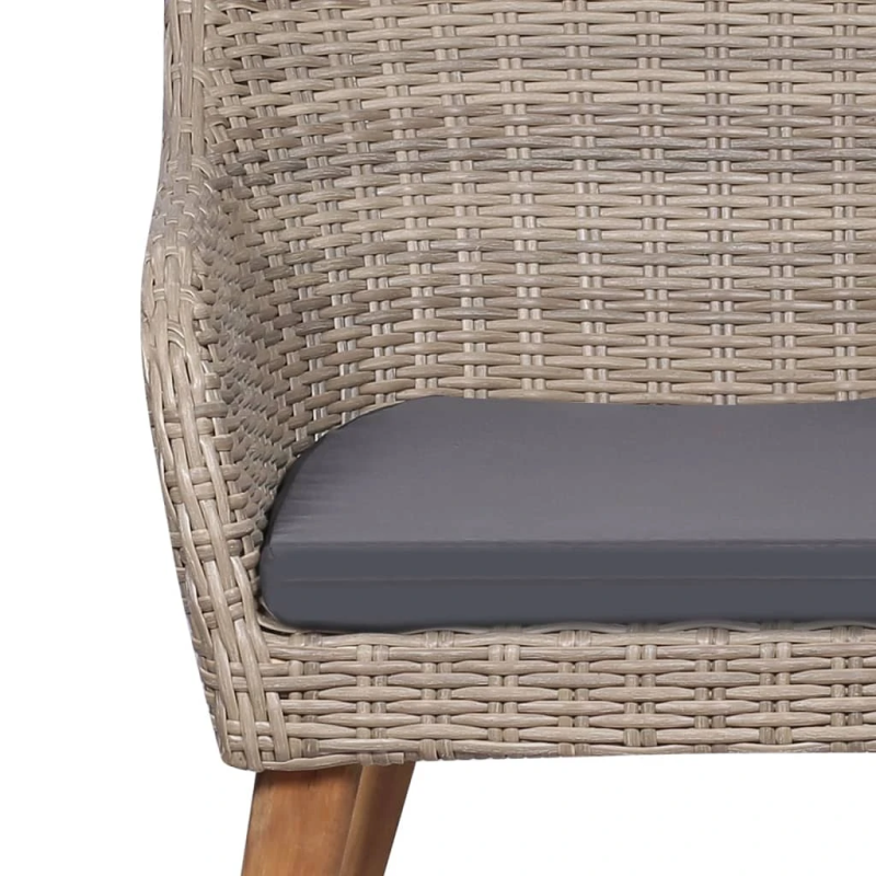 vidaXL 5-daļīgs dārza mēbeļu komplekts ar matračiem, brūns