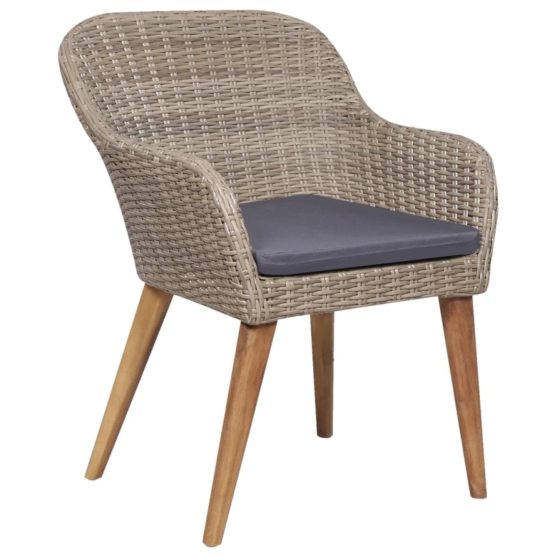 vidaXL 7-daļīgs dārza mēbeļu komplekts ar matračiem, brūns