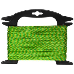 Aukla vīta polipropilēna ,dzeltena-zaļa,, 2mm. 50M