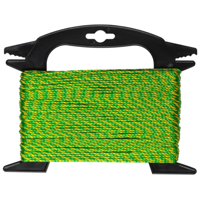 Aukla vīta polipropilēna ,dzeltena-zaļa,, 2mm. 50M