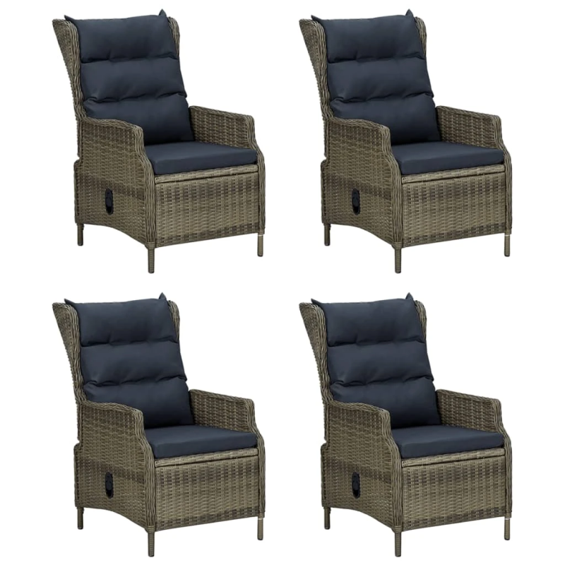 vidaXL 5-daļīgs dārza mēbeļu komplekts, PE rotangpalma, brūns