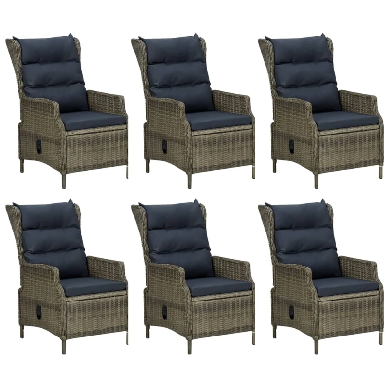 vidaXL 7-daļīgs dārza mēbeļu komplekts, brūna PE rotangpalma