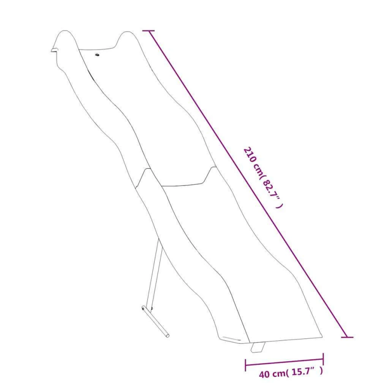 vidaXL slidkalniņš, 210x40 cm, zils, polipropilēns